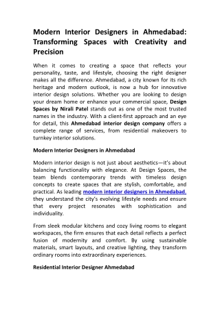 Leading Ahmedabad Interior Design Company  Design Spaces by Nirali Patel