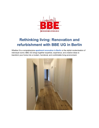 Haussanierung & Wohnungssanierung | BBE UG Berlin
