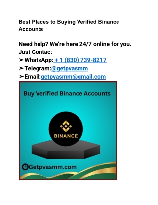 Best Places to Buying Verified Binance Accounts