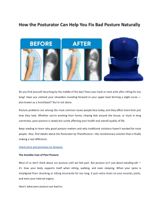How the Posturator Can Help You Fix Bad Posture Naturally