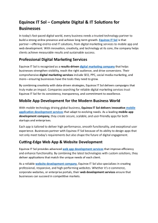 Digital Marketing, Web & App Development Services for Businesses