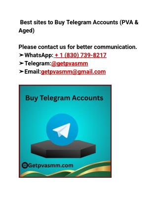 Best sites to Buy Telegram Accounts (PVA & Aged)