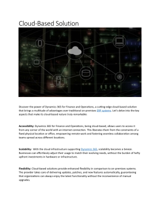 Cloud-Based Solution