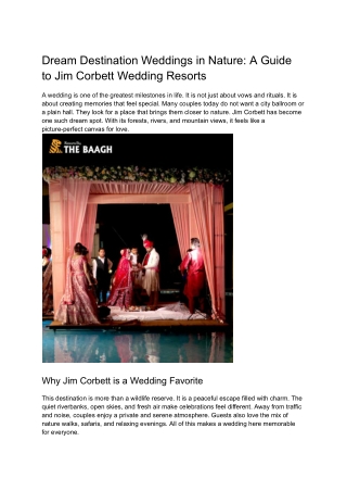 Luxury Jim Corbett Wedding Resorts | Resorts by the Baagh
