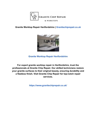 Granite Worktop Repair Hertfordshire | Granitechiprepair.co.uk