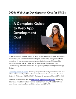 2026 Web App Development Cost for SMBs
