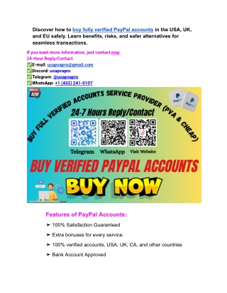 Purchase Verified PayPal Accounts – Instant Approval and Reliable Service