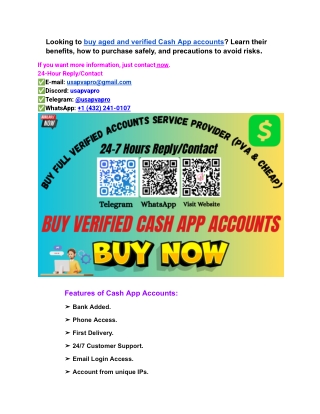 Buy Verified Cash App Accounts for Safe Payments
