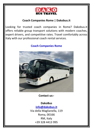Coach Companies Rome  Dakobus.it