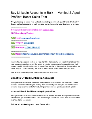Buy Linkedin Accounts in Bulk — Verified & Aged Profiles_ Boost Sales Fast