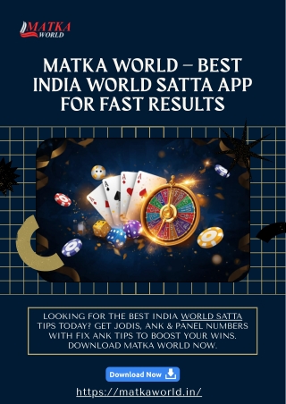 Matka World – Best India World Satta App for Fast Results