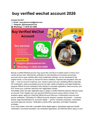 buy verified wechat account 2026