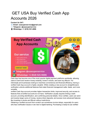 Buy Verified Cash App Accounts 2026
