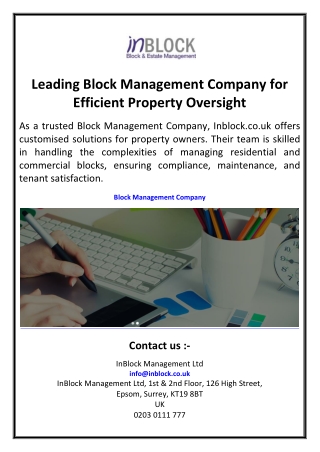 Leading Block Management Company for Efficient Property Oversight