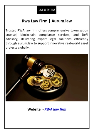 Rwa Law Firm Aurumlaw