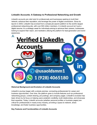 Buying LinkedIn Accounts_ A Gateway to Professional Networking and Growth