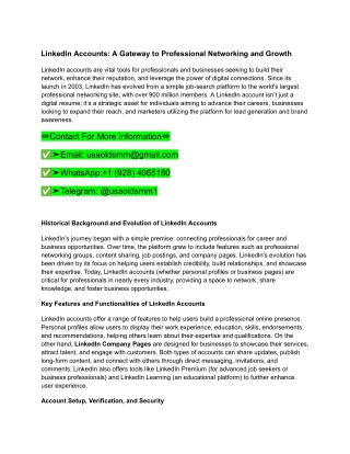 The role of buying a LinkedIn account in career and business growth