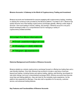 10 Sites to B.u,y a Binance Account_ Gateway to the World of Cryptocurrency Trading and Investing