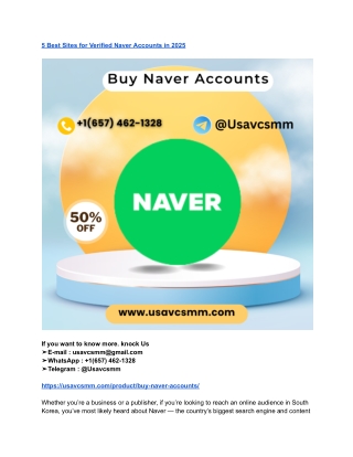 5 Best Sites for Verified Naver Accounts in 2025