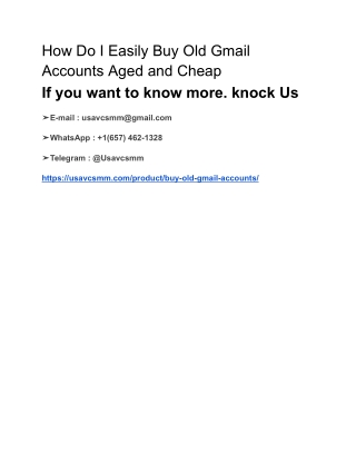 How Do I Easily Buy Old Gmail Accounts Aged and Cheap