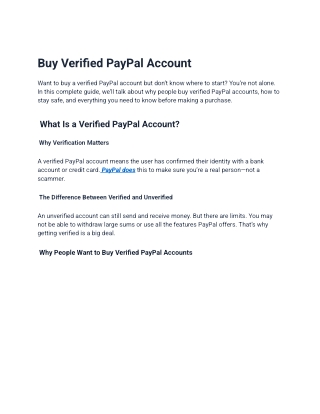 Buy Verified PayPal Account