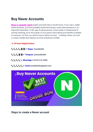 Buy Naver Accounts