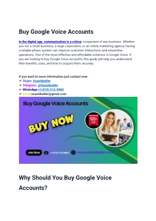 Buy Google Voice Accounts