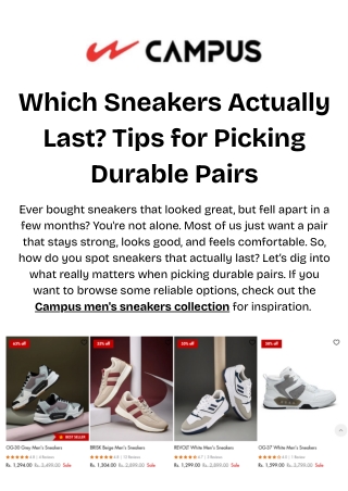 Which Sneakers Actually Last? Tips for Picking Durable Pairs