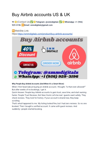 Where can I buy verified Airbnb accounts for a successful ...