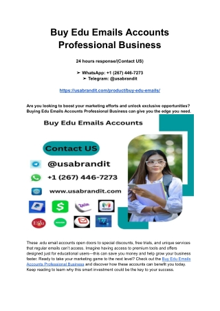 Buy Edu Emails Accounts Professional Business