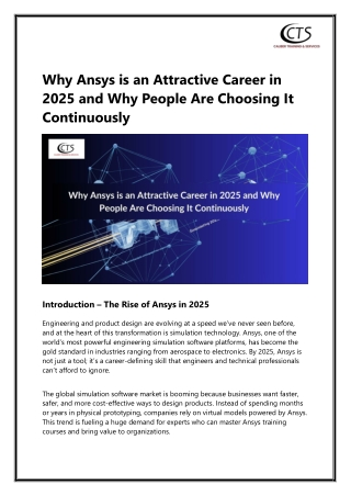 Why ANSYS is in High Demand and How AI is Transforming Engineering Simulation