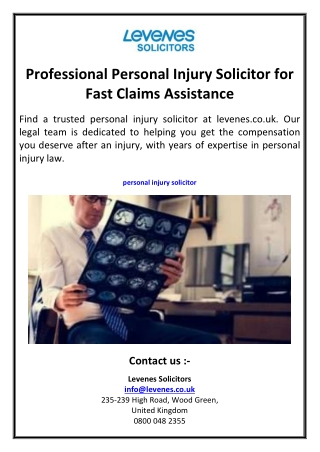 Professional Personal Injury Solicitor for Fast Claims Assistance