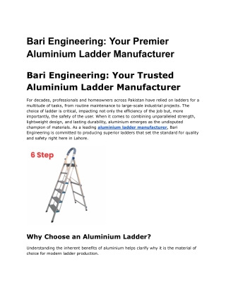 Bari Engineering_ Your Premier Aluminium Ladder Manufacturer