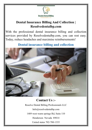 Dental Insurance Billing And Collection  Resolvedentalbp