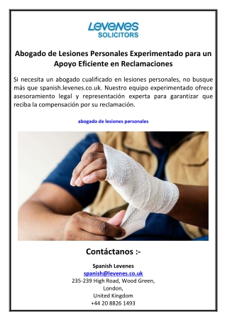 Abogado de Lesiones Personales Experimentado para un Apoyo Eficiente en Reclamaciones