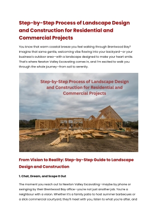 Step-by-Step Process of Landscape Design and Construction for Residential and Commercial Projects