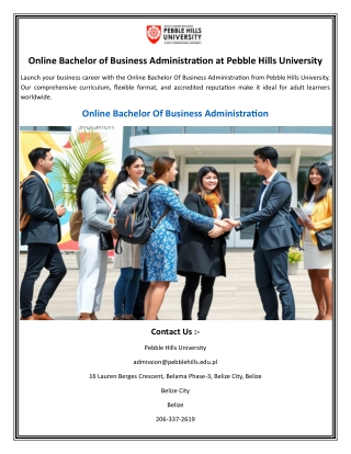 Online Bachelor of Business Administration at Pebble Hills University