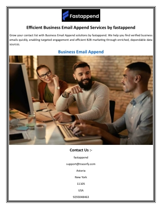 Efficient Business Email Append Services by fastappend