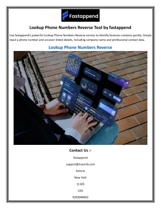 Lookup Phone Numbers Reverse Tool by fastappend