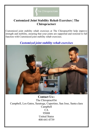 Customized Joint Stability Rehab Exercises  The Chiropractorr