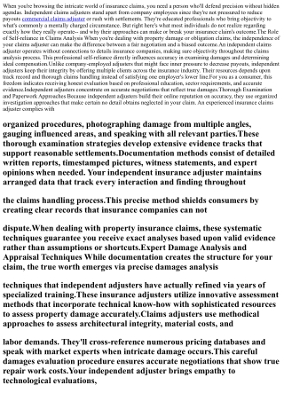 How Independent Claims Adjusters Guarantee Fair and Accurate Settlements