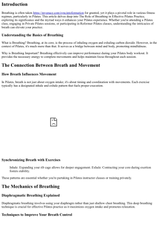 The Role of Breathing in Effective Pilates Practice