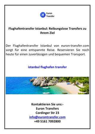 Flughafentransfer Istanbul: Reibungslose Transfers zu Ihrem Ziel