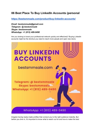 06 Best Place To Buy LinkedIn Accounts (personal