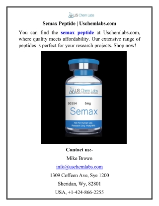 Semax Peptide  Uschemlabs