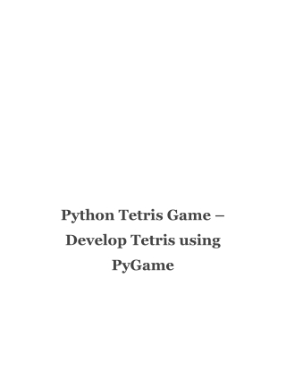 Python Tetris Game – Build Tetris with PyGame