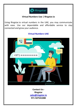 Virtual Numbers Uae | Ringstar.io