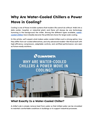 Why Are Water-Cooled Chillers a Power Move in Cooling.docx