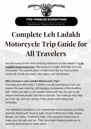 Complete Leh Ladakh Motorcycle Trip Guide for All Travelers