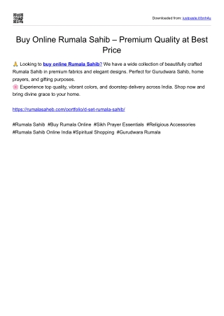 Buy Online Rumala Sahib – Premium Quality at BestPrice